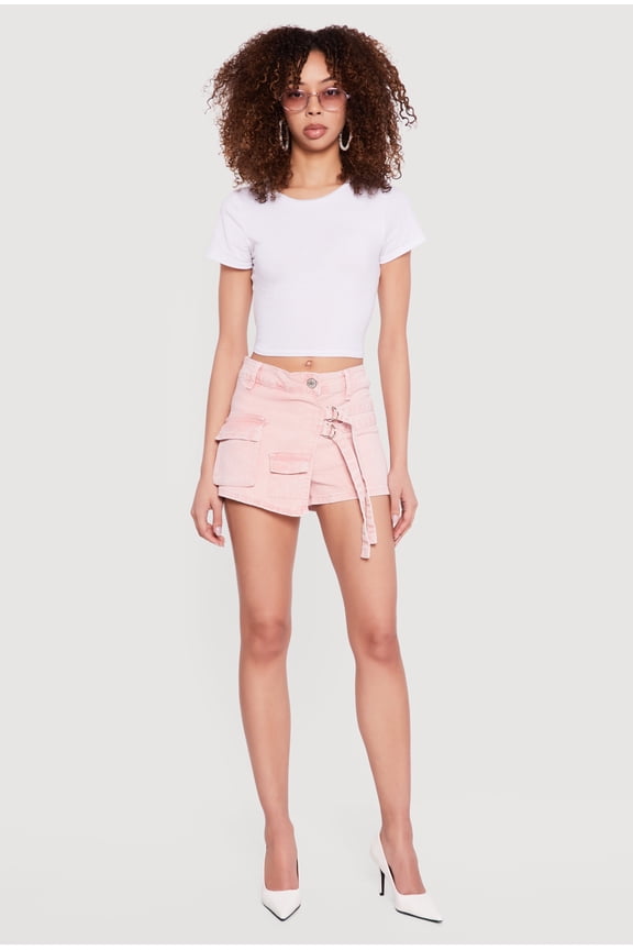 Women's VIP Acid Wash Asymmetrical Denim Skort