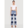 thumbnail image 1 of Women's VIP Two Tone Patchwork Flare Jeans, 1 of 5