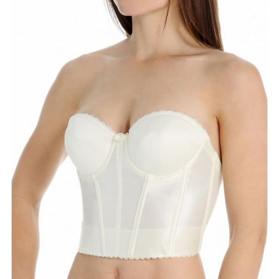 Women's Va Bien 506 Vintage Strapless Low Back Longline Bra (Creme 36C)
