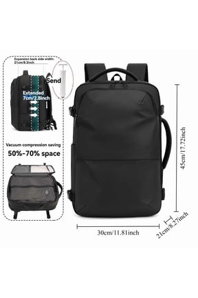 Women's Vacuum-Compressed Large-Capacity Backpack (Includes Air Pump) Men's Travel Bag—Laptop Backpack for Business Trips and Travel