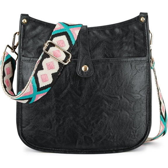 Women's Vagan Leather Crossbody Bag Handbag Vintage Shoulder Bag Purse for Ladies