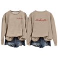 thumbnail image 1 of Women's Valentine Sweatshirts Love Heart Crewneck Valentines the Day Shirts Long Sleeve Valentine's Day Warm Graphic Sweatshirts Khaki 2XL, 1 of 7