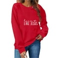 thumbnail image 1 of Women's Valentine's Crewneck Sweatshirt Sunburst Heart Print Long Sleeve Pullover for Romantic Evenings Red-4 XL, 1 of 6
