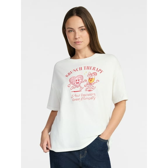 Valentine's Day Women's Brunch Therapy Graphic Tee from Way to Celebrate, Sizes S-XXXL