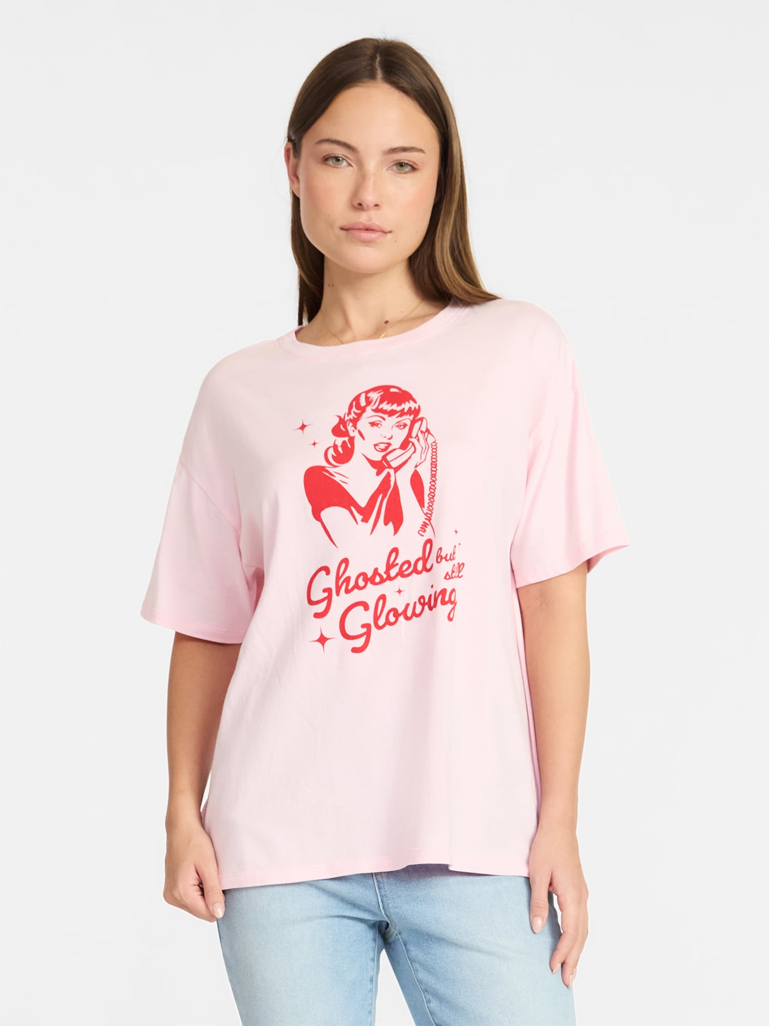 Valentine's Day Women's Glow Up Graphic Tee from Way to Celebrate, Sizes S-XXXL