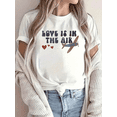 thumbnail image 1 of Women’s Valentine’s Day Heart Graphic Crew Neck Short Sleeve T-Shirt Casual Lover Style Tee Top, 1 of 8