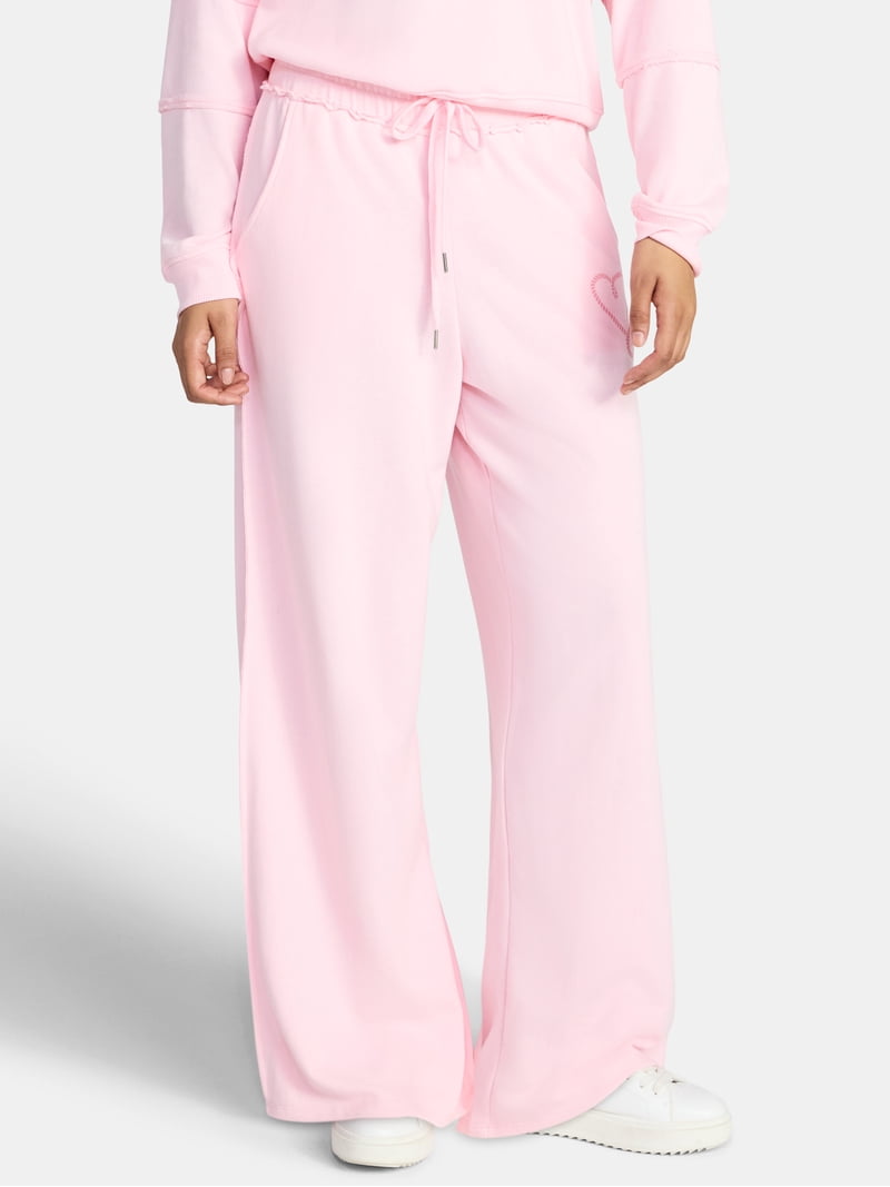 Valentine's Day Women's Heart Lasso Graphic Fleece Pants from Way