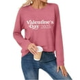 thumbnail image 1 of Women's Valentine's Day Heart Print Long Sleeve Round Neck T Shirt Lose Women Shirts Long Sleeve Tees for Women Pack Workout Women Shirt T Shirt Pack Long Sleeve Girls Long Sleeve Womens Stretch T, 1 of 4