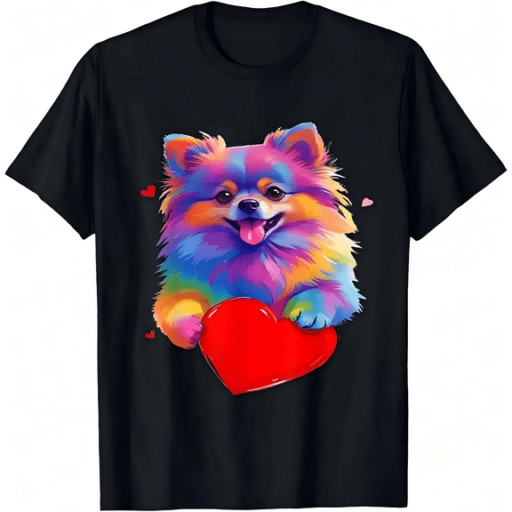 Women’s Valentine’s Day Heart Print Short Sleeve Crewneck Casual T-Shirt