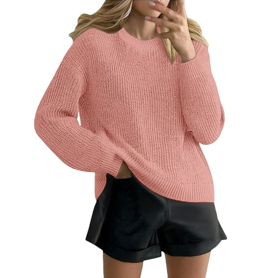 Women's Valentine's Day Light Knit Crewneck Sweater, Soft Loose-Fit Crewneck Sweater Daily Wear Light Knit Pullover Casual Fashion Winter Light Knit Top Long Sleeve Cozy Knit Pullover