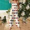 thumbnail image 1 of Women's Valentine's Day Overalls Cute Heart Print Sleeveless Straight Leg Jumpsuits Baggy Trendy Fashion Valentine Rompers with Pockets, 1 of 7