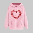 thumbnail image 1 of Women's Valentine's Day Oversized Sweatshirt Cute Love Heart Graphiclong Sleeve Loose Hoodie Sweatshirt Tops With Pocket Pink XXL, 1 of 5