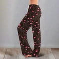 thumbnail image 1 of Women's Valentine's Day Pajama Pants Drawstring Wide Leg Lounge Pj Pants Heart Graphic Print Fashion Casual Stretch Sleep Trousers, 1 of 4