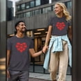thumbnail image 1 of Women's Valentine's Day Print Round Neck Short Sleeve T Shirt Running Tee Shirts Women Set Shirt for Women Shirts Long Sleeved Women's Loose Fit Tees Short Sleeve T Shirts for Women Women Extra Long, 1 of 4