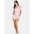 thumbnail image 1 of Women’s Valentine’s Day Print Shorty Notch Collar Pajama Set from Way to Celebrate, 2-Piece, Sizes XS-3X, 1 of 4