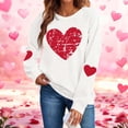 thumbnail image 1 of Women's Valentine's Day Printed Long Sleeve Round Neck Sweatshirt With Heart Designs, 1 of 9