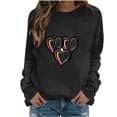 thumbnail image 1 of Women's Valentine's Day Sweatshirts Love Heart Dandelion Graphic Long Sleeve Crewneck Pullover Casual T-Shirts, 1 of 3