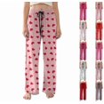 thumbnail image 1 of Women's Valentine's Day Wide Leg Pajama Pants Drawsrting Baggy Love Print Pajama Bottoms Fuzzy Winter Trendy Loungewear Bottoms with Pockets Pink L, 1 of 3