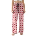 thumbnail image 1 of Women's Valentine's Day Wide Leg Pajama Pants Love Print Baggy Drawsrting Pajama Bottoms Fuzzy Fall Daily Loungewear Bottoms with Pockets Pink M, 1 of 2