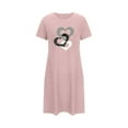thumbnail image 1 of Women's Valentine's Pajamas Heart Print Oversized Short Nightgown Short Sleeve Nightdress,Valentine's Day Gift for Her, 1 of 2