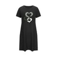 thumbnail image 1 of Women's Valentine's Pajamas Heart Print Oversized Short Nightgown Short Sleeve Nightdress,Valentine's Day Gift for Her, 1 of 2