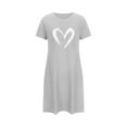 thumbnail image 1 of Women's Valentine's Pajamas Heart Print Oversized Short Nightgown Short Sleeve Nightdress,Valentine's Day Gift for Her, 1 of 2