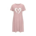 thumbnail image 1 of Women's Valentine's Pajamas Heart Print Oversized Short Nightgown Short Sleeve Nightdress,Valentine's Day Gift for Her, 1 of 2