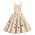 thumbnail image 1 of Women's Valentines Day Dresses Fashion Printed Strapless Gothic Cocktail Dress Punk Vintage Dress Beige 2XL, 1 of 4