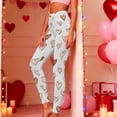 thumbnail image 1 of Women's Valentines Day Print Leggings, High Waisted Sports Fitness Pants Casual Tights Cute Stretch Yoga Pants White S, 1 of 9