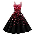 thumbnail image 1 of Women's Valentines Dress Retro Sleeveless Spaghetti Strap Party Dress 2026 Trendy Swing A-Line Flare Dresses Hot Pink 2XL, 1 of 4