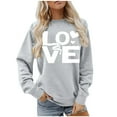 thumbnail image 1 of Women's Valentines Sweatshirt Love Heart Graphtic Oversized Pullover Sweatshirt Fall Pullover Tops Valentine'S Day Crew Neck Long Sleeve Graphic Sweatshirt, 1 of 5