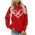 thumbnail image 1 of Women's Valentines Sweatshirt Love Heart Graphtic Oversized Pullover Sweatshirt Fall Pullover Tops Valentine'S Day Crew Neck Long Sleeve Graphic Sweatshirt, 1 of 5