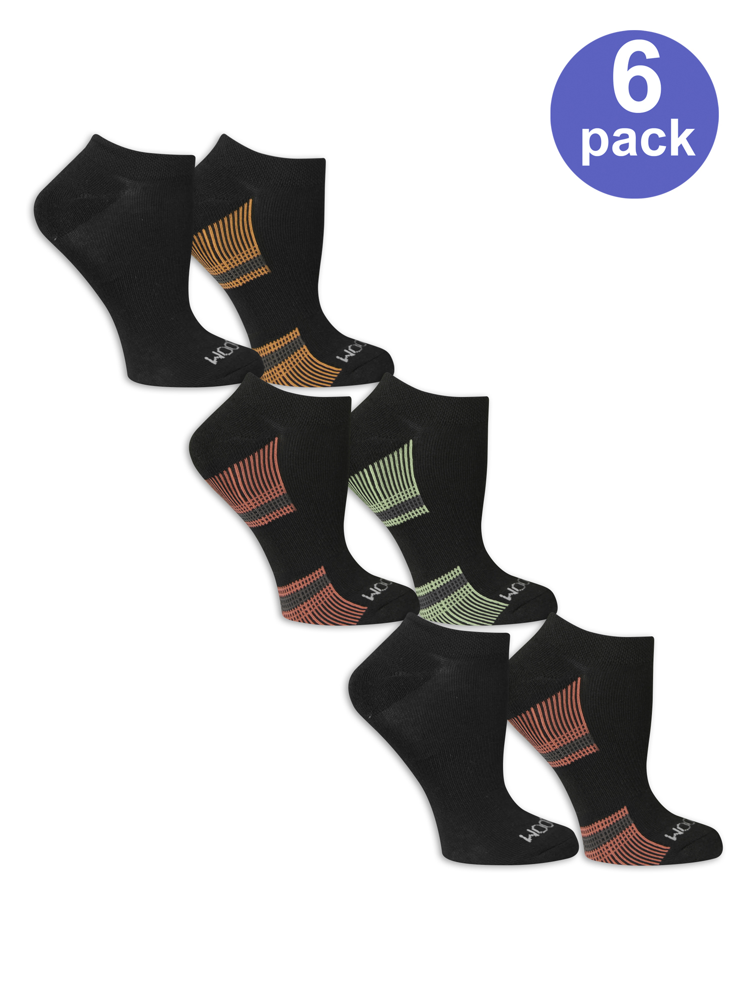 Women's Value Pack No Show Socks, 6 Pairs