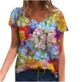 thumbnail image 1 of Women's Van Gogh Painting Printed T-Shirt Floral Painting Short Sleeve Tee Tops Famous Impressionist T-Shirt for Women, 1 of 5