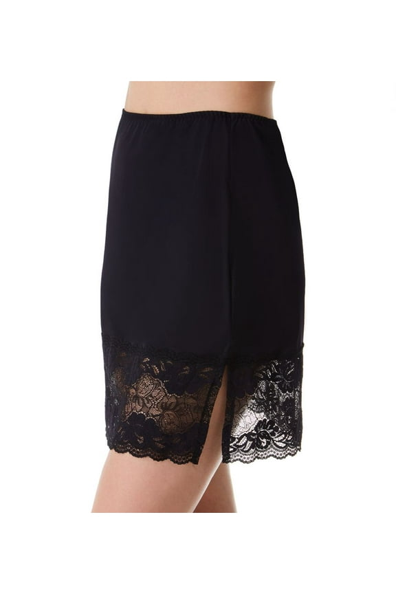 Women's Vanity Fair 1174118 Lace Trim 18 Inch Half Slip (Black 2X)