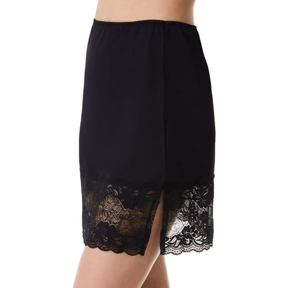 Women's Vanity Fair 1174118 Lace Trim 18 Inch Half Slip (Black S)