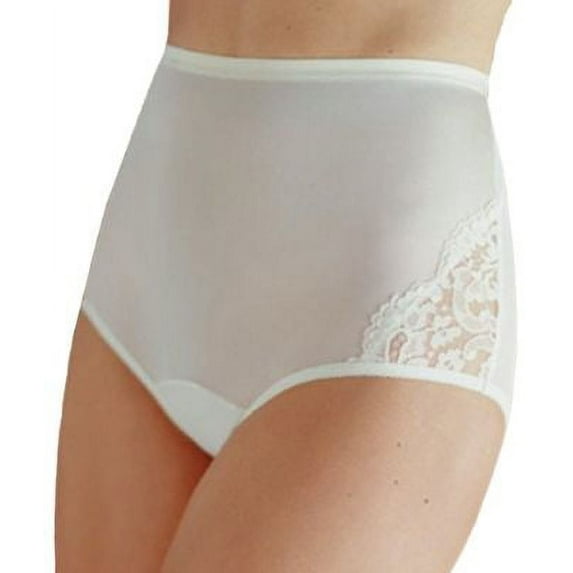 Women's Vanity Fair 13001 Lace Nouveau Brief Panty (Star White 12)