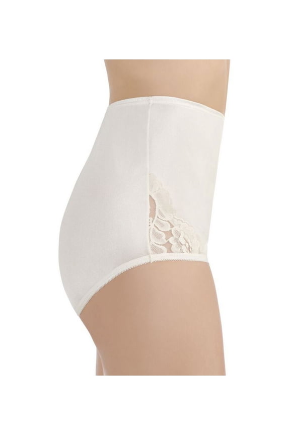 Women's Vanity Fair 13001 Lace Nouveau Brief Panty (Star White 6)