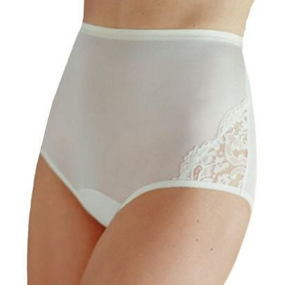 Women's Vanity Fair 13001 Lace Nouveau Brief Panty (Star White 9)