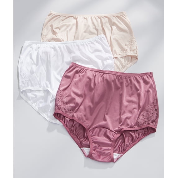 Women's Vanity Fair 13011 Perfectly Yours Lace Nouveau Brief Panty - 3 Pack (Multi 2108 8)