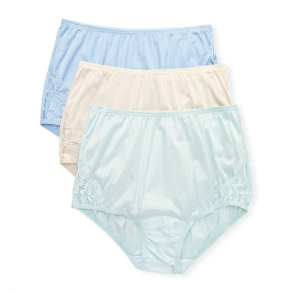 Women's Vanity Fair 13011 Perfectly Yours Lace Nouveau Brief Panty - 3 Pack (Multi 2109 9)