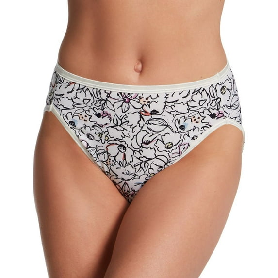 Women's Vanity Fair 13108 Illumination Hi-Cut Brief Panty (Bee Well Print 6)