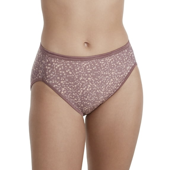 Women's Vanity Fair 13108 Illumination Hi-Cut Brief Panty (Champagne Toast Print 6)