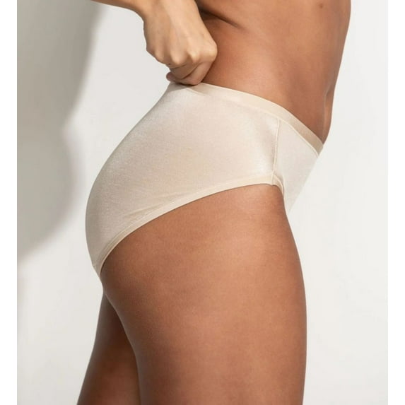 Women's Vanity Fair 13137 Body Caress Hi Cut Brief Panty (Damask Neutral 8)