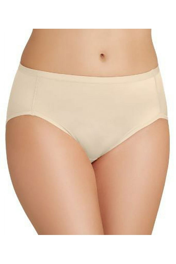 Women's Vanity Fair 13137 Body Caress Hi Cut Brief Panty (Damask Neutral 9)