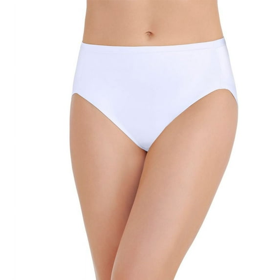 Women's Vanity Fair 13137 Body Caress Hi Cut Brief Panty (Star White 8)