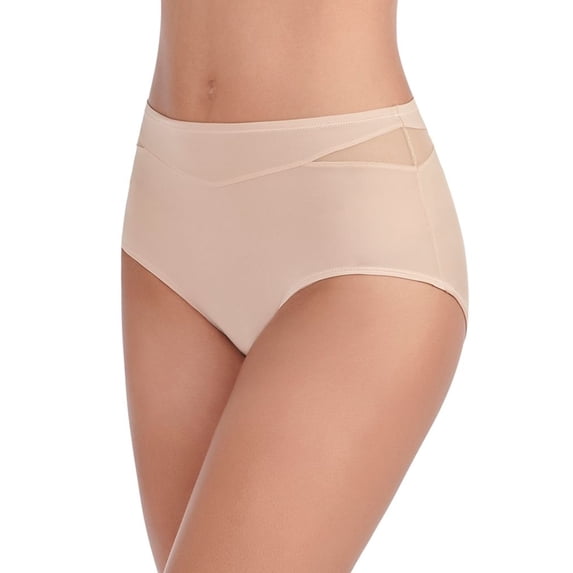 Women's Vanity Fair 13186 Breathable Luxe Brief Panty (Honey Beige 6)