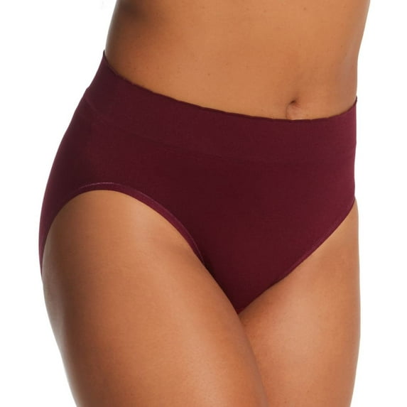 Women's Vanity Fair 13217 No Pinch, No Show Seamless Hi-Cut Panty (Moody Maroon 6)