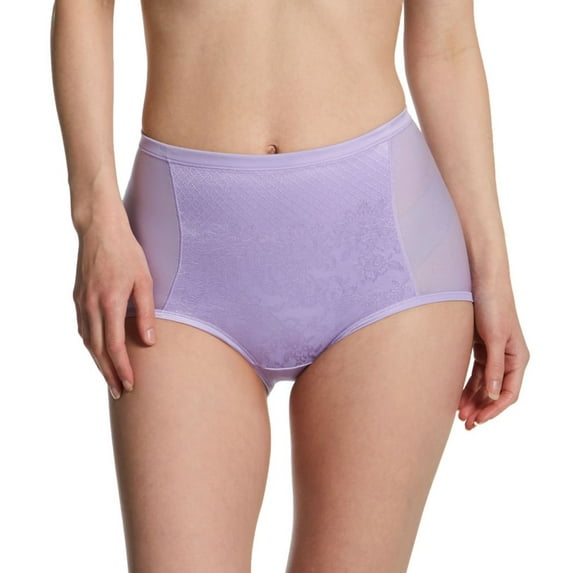 Women's Vanity Fair 13262 Smoothing Comfort Lace Brief Panty (Virtual Lavender 6)