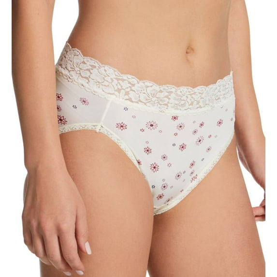 Women's Vanity Fair 13280 Flattering Lace Ultimate Comfort Hi-Cut Panty (Cheers Print 6)